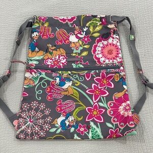Vera Bradley Gray Floral Backpack with Disney Characters